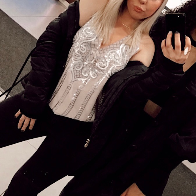 Backless Sequin Top (Express)